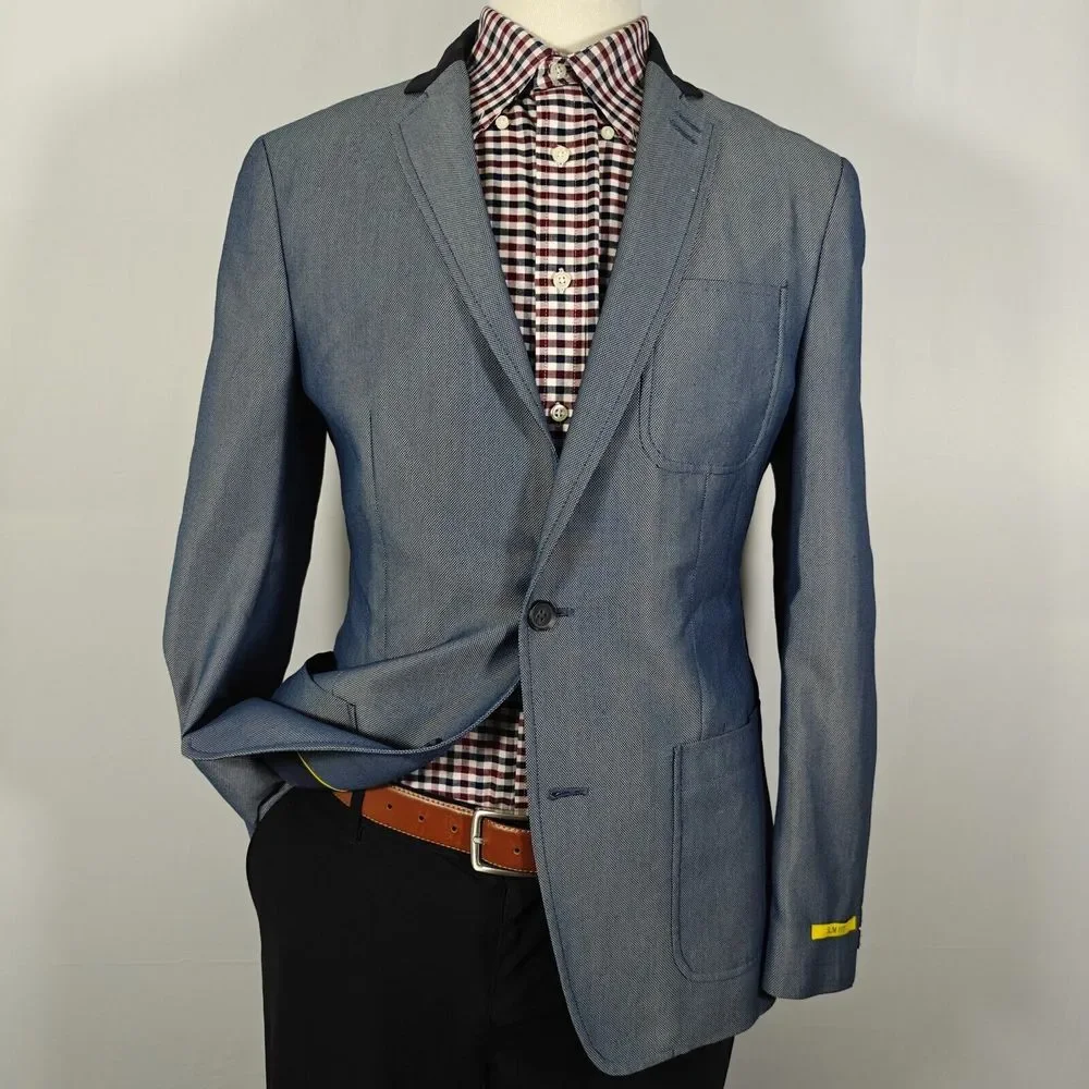 INC International Concepts Men's Sport Coat Blazer Two Button Blue Slim Fit‎ Med